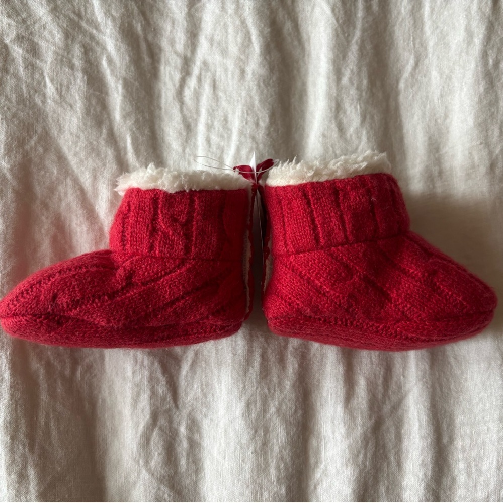 Gap Baby Booties and Slippers in Red, Black, and Cream - Picture 2 of 6